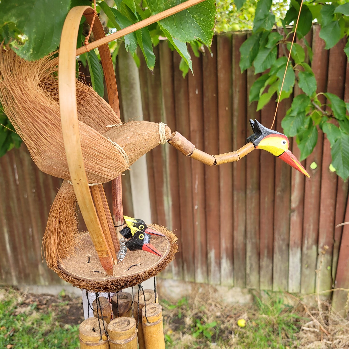 Bamboo Windchime - Natural finish - Mother & Chicks