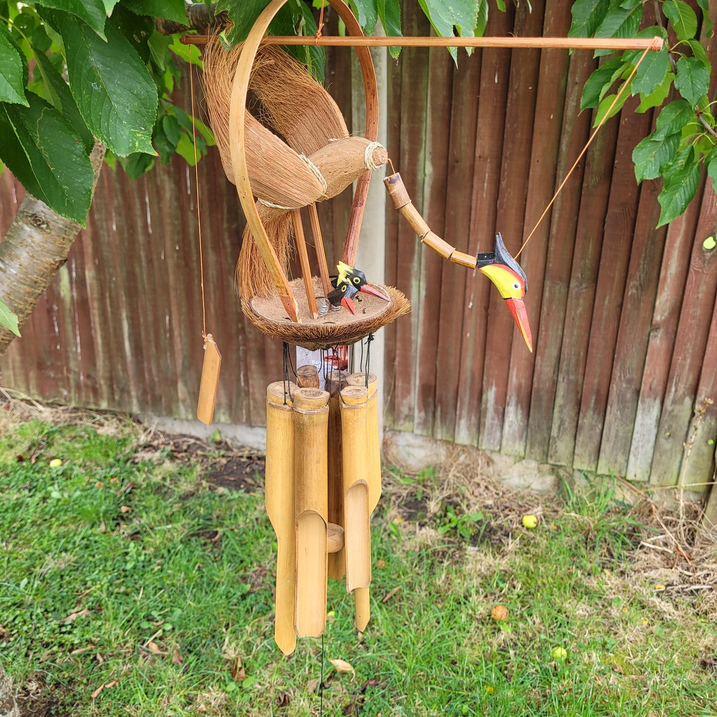 Bamboo Windchime - Natural finish - Mother & Chicks