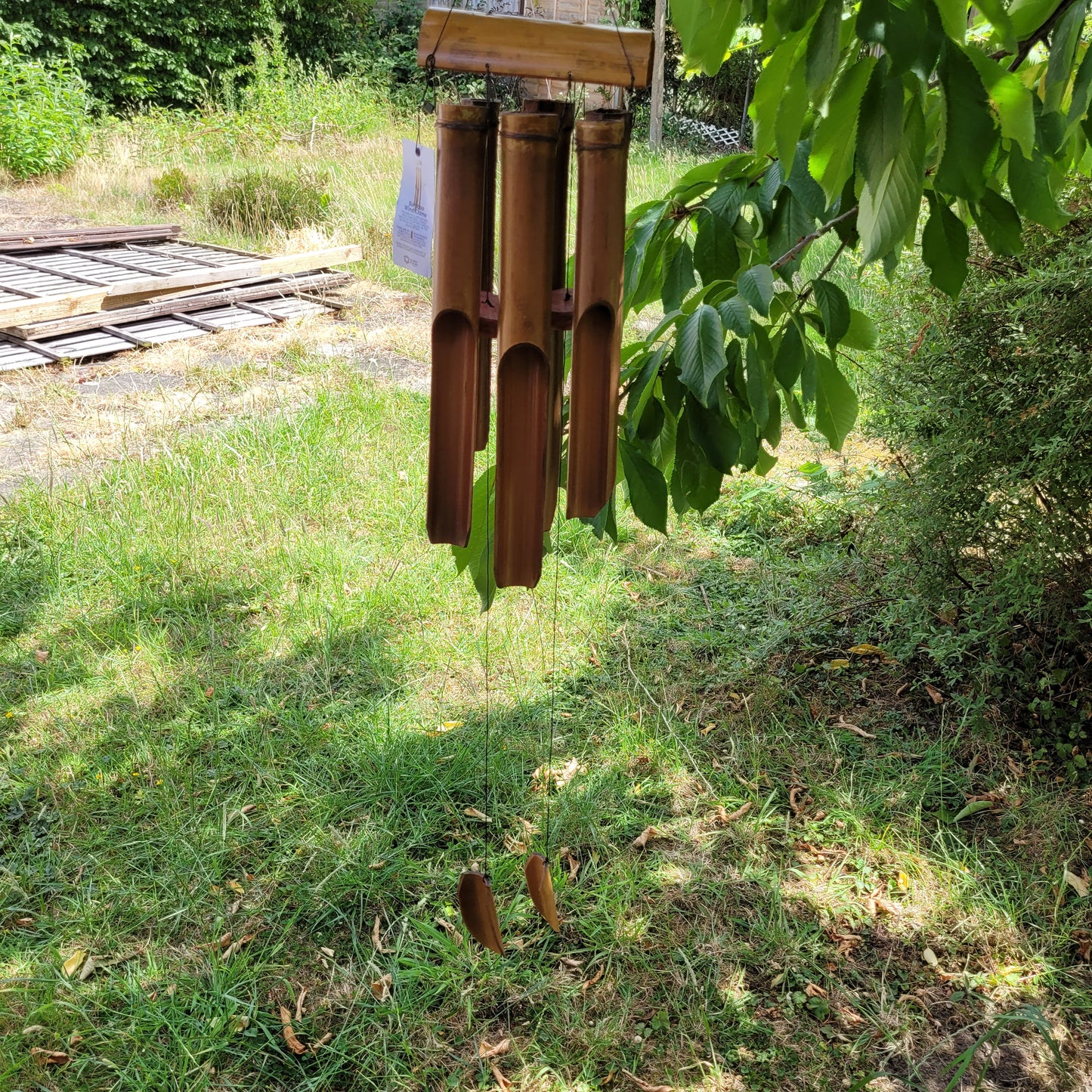 Bamboo Windchime - Natural finish - 6 Large Tubes