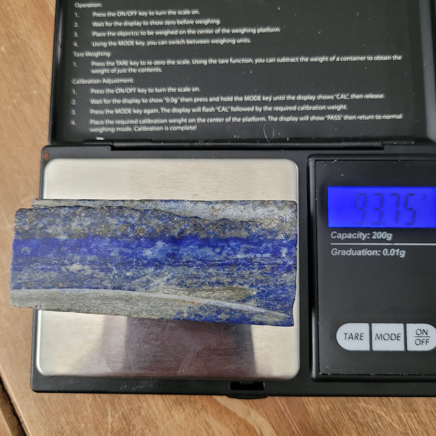 Lapis lazuli slightly polished